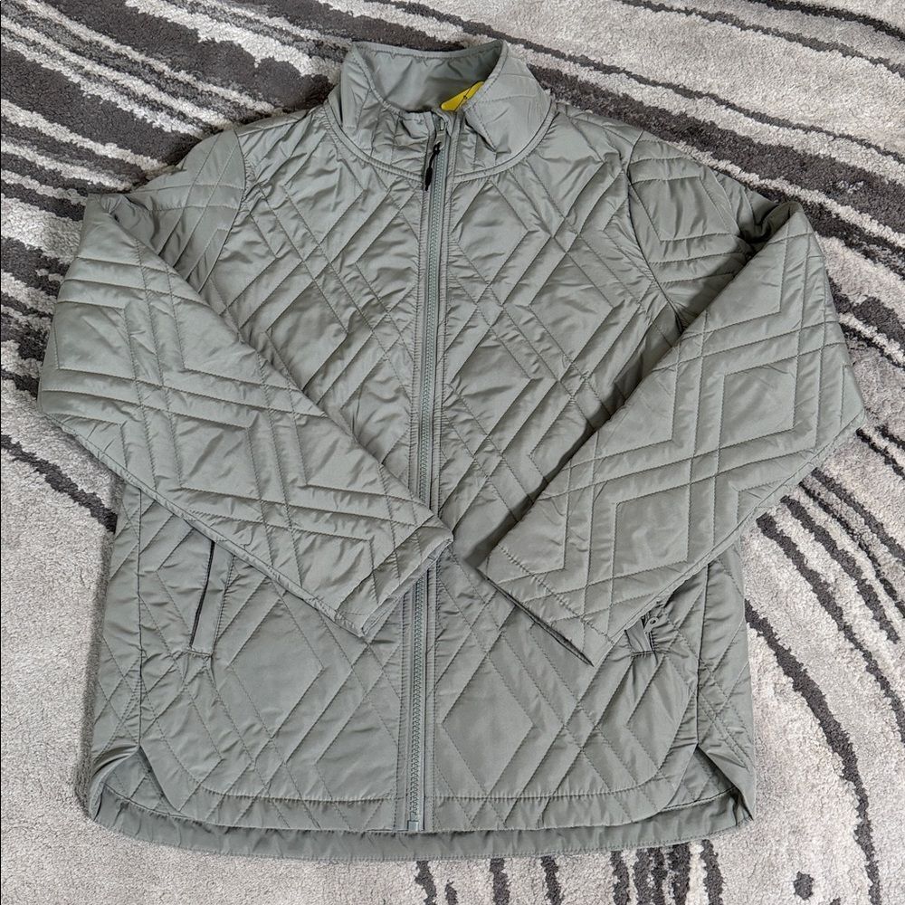 Voyager Women’s Quilted Light Gray Zip-Front Jacket